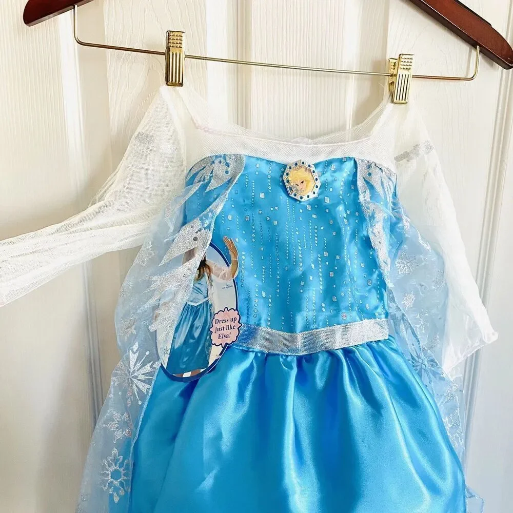 Disney Frozen Elsa Dress size S 4/6X Pretend Play Costume NEW - Picture 3 of 8